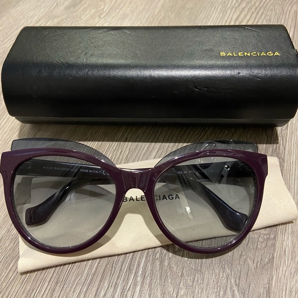 Balenciaga shiny Bordeaux sunglasses - Picture 1 of 6
